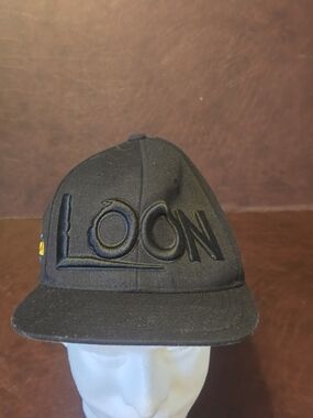 LOON Embroidered Black Snapback Hat